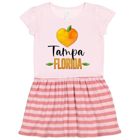 

Inktastic Tampa Florida Orange in Heart Gift Toddler Girl Dress