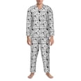 thumbnail image 3 of KLL black and white dogs Sleepwear Mens Flannel Pajamas,Long Cotton Pj Set-X-Large, 3 of 7