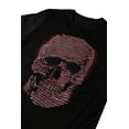 thumbnail image 3 of HEADS OR TAILS Men's Rhinestone Graphic T-Shirt, Bling Stone Studded Slim Fit Casual Tee for Men, Line Skull - Black, Small, 3 of 8