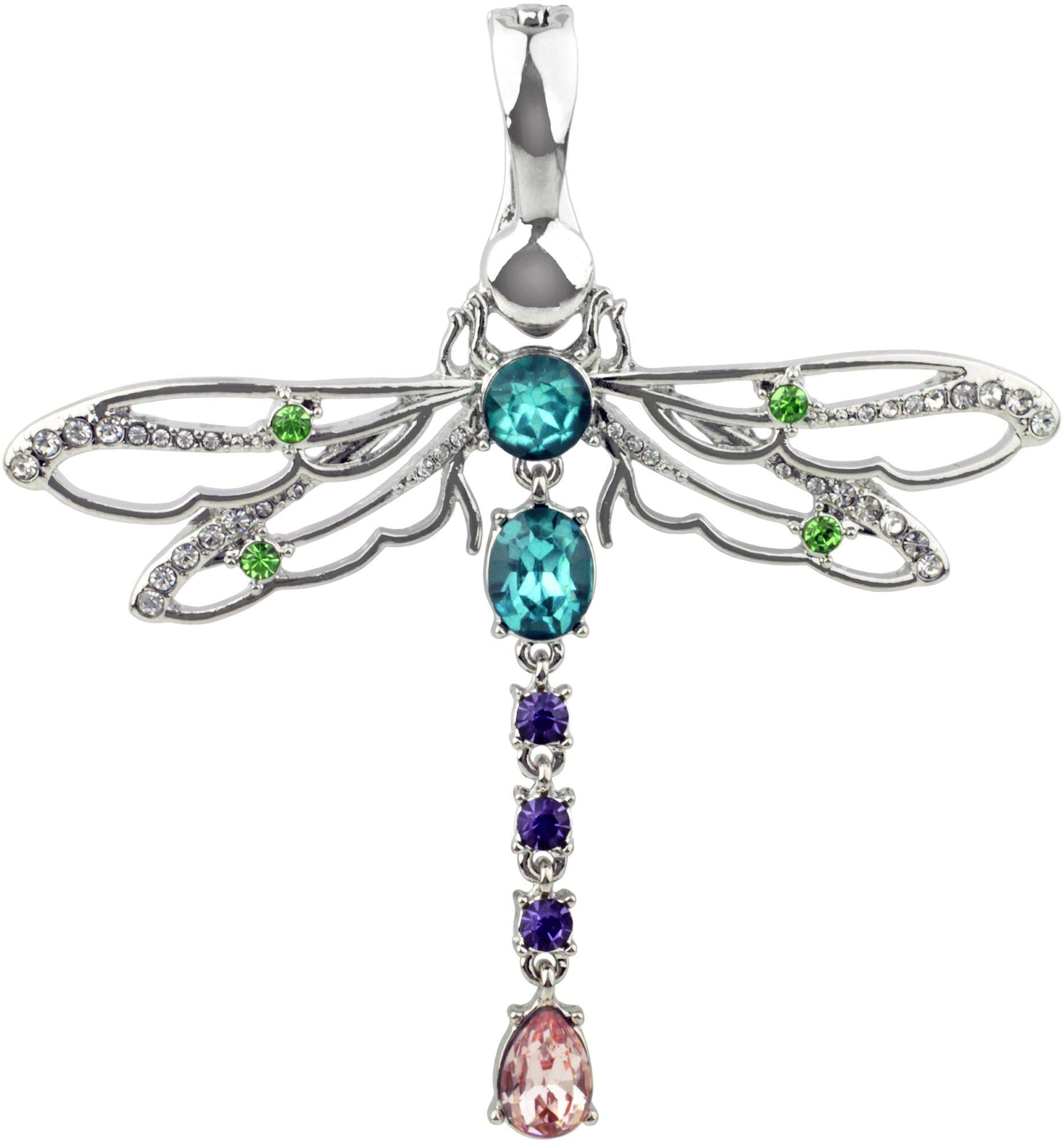Wearable Art Wearable Art By Roman Crystal Elements Dragonfly Pendant