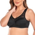 thumbnail image 4 of Women's Wireless Minimizer Plus Size Sleep Unlined Full Coverage Lace Bra 44G, 4 of 7