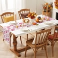 thumbnail image 3 of Fall Thanksgiving Table Runner - 72 Inch Long Pink Pumpkin Autumn Rustic Boho Cotton and Linen Blended Dress Scarves Farmhouse Table Runner for Kitchen Dining, Coffee Table, 13" x 72", 3 of 8
