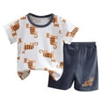 thumbnail image 3 of XUELUO Baby Boys Casual Outfit Sets Summer Cartoon Tiger Print Crew Neck Short Sleeve T Shirt and Shorts Two Piece Beachwear,Blue,12-18 Months, 3 of 7