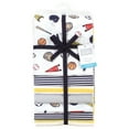 thumbnail image 2 of Little Treasure Hudson Baby Boys Cotton Poly Flannel Receiving Blankets 7-Pack, Blue Sports Fan, 30x30 inches, 2 of 2