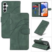 Dteck for Samsung Galaxy A14 5G Wallet Case, Premium PU Leather Flip Folio Card Holders Kickstand Book Folding Case with Detachable Wrist Strap Shockproof Protective Cover, green