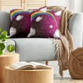 thumbnail image 5 of Ambesonne Cartoon Throw Pillow Cover 2 Pack, Rainbow Colored Stars, 24", Maroon and White, 5 of 5