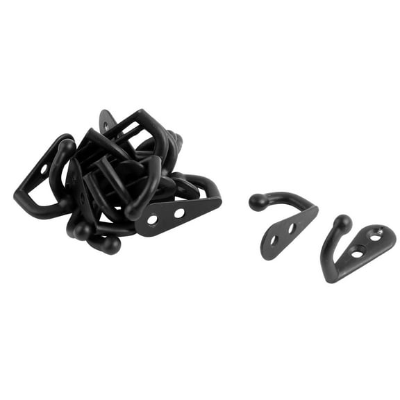 Bathroom Dormitory Metal Vintage Style Wall Mounted Single Hook Hangers Black 18 Pcs