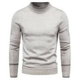 thumbnail image 3 of adviicd Top Sweater Pullover Half Knitted Solid Turtleneck Men's Pullover Sweater Men's Sweaters Mens plus Size Coat, 3 of 5