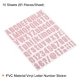 thumbnail image 3 of Unique Bargains Vinyl Self Adhesive Letter Number Sticker Decal Kit, Pink 81 Piece 10 Sheets, 3 of 5
