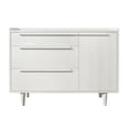 thumbnail image 7 of Topcobe Modern Style Manufactured Wood 3-Drawer Dresser with Solid Wood Legs, 3-Drawer Wide Chest with Wood Top for Living Room Bedroom Hallway, White, 7 of 7