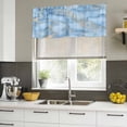 thumbnail image 4 of Light Blue Marble Curtain Valances for Windows, Kitchen Valance Window Treatments Panel 2 Pack, Ink Painting Art Luxury Modern Rod Pocket Short Curtains for Bathroom Bedroom 42 x 12 Inch, 4 of 8