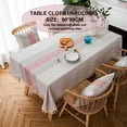 thumbnail image 2 of Tassel table cloth Plaid table cloth rectangular cotton linen dust cover suitable for kitchen dining 35x 35" - style:style3;, 2 of 5