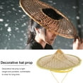 thumbnail image 6 of EXHUMKY Bamboo Hat Cosplay Hat Performance Hat Party Hat Decoration Hat for man women wooden color, 6 of 7