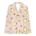 thumbnail image 4 of Pompompurin Women Pajamas Set Long Sleeve Sleepwear Button Down Nightwear Soft Pjs Set with Pockets, 4 of 7