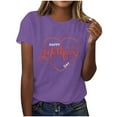 thumbnail image 2 of Lilgiuy Mother's Day Shirts for Women Mom Shirts Mama Shirts Gift Casual Short Sleeve Heart Graphic Tee Tops for Casual Wear(Purple,XL), 2 of 4