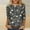 Grey, variant on Xihbxyly Womens 3/4 Sleeve Tops Women's Printed Short 3/4 Sleeve Blouse Round Neck Casual Tops Holiday Deals