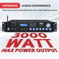 thumbnail image 3 of Amplificador de potencia Pyle P3001BT 3000W Bluetooth 5.0, 3 of 7
