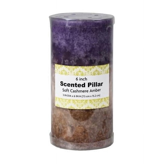 Jeco CPC-3613-12 3 x 6 in. Sand Scented Pillar Candle, Purple - 12 Piece