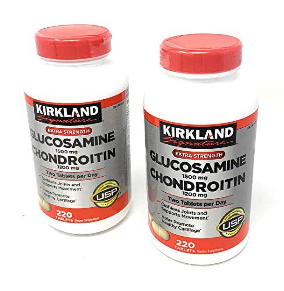 Kirkland Signature Extra Strength Glucosamine 1500mg/Chondroitin 1200mg, 220 Count (2 Pack)
