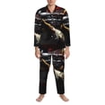 thumbnail image 3 of Daiia American Bald Eagle Warrior for Men's Long-Sleeved Pajama Set – Soft & Comfortable Sleepwear Button-Up Pajamas Cozy Lounge Wear-XX-Large, 3 of 7