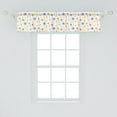 thumbnail image 2 of Ambesonne Cartoon Valance Pack of 2, Scandinavian Space Elements, 54"X12", Night Blue Pale Orange, 2 of 4