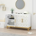 thumbnail image 6 of ARTPOWER Accent Cabinet with 4 Doors, Carved Decorative Sideboard Buffet Cabinet, Modern Credenza for Living Room, Kitchen, Office, and Hallway, White, 6 of 7