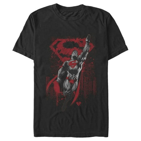 Men's Superman Grunge Hero Flight Graphic Tee Black 3X Large