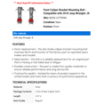 thumbnail image 2 of Front Caliper Bracket Mounting Bolt - Compatible with 2018 Jeep Wrangler JK, 2 of 2