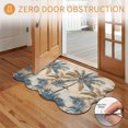 thumbnail image 3 of Scalloped Door Mat 18x30", Navy Blue Brown Absorbent Non Slip Welcome Mats for Front Door, Tropical Botanical Palm Leaves Retro Diatomaceous Entryway Rug for Indoor Bathroom Kitchen Entrance, 3 of 9