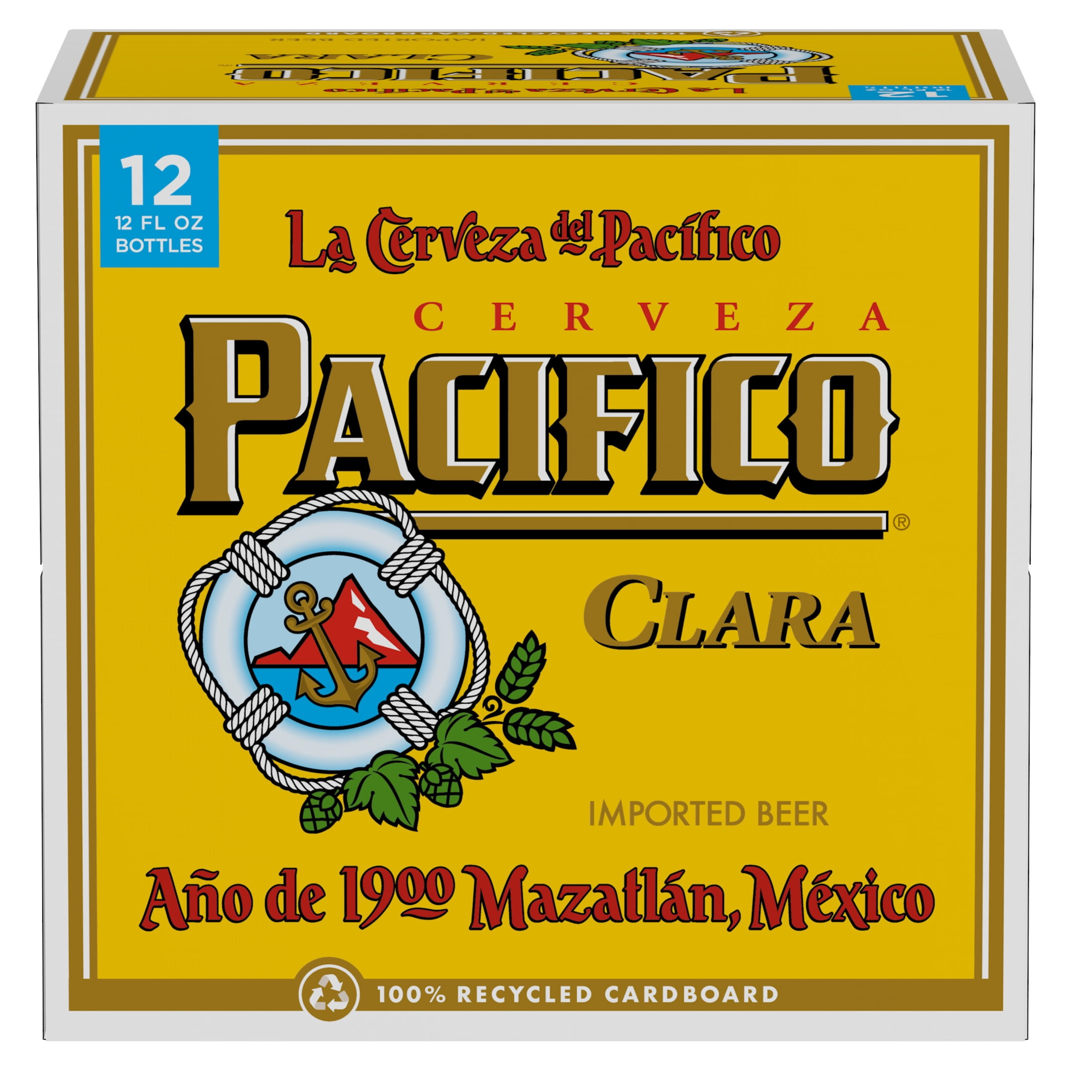 Pacifico Clara Mexican Lager Import Beer, 12 pack 12 fl. oz. Bottles, 4.4% ABV