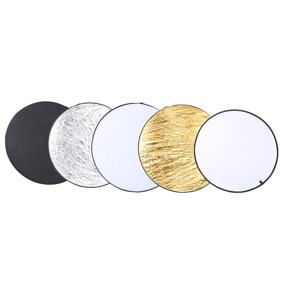 Reflector de luz de disco redondo plegable de 110 cm, 5 en 1, difusor de fotografía portátil