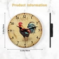 thumbnail image 2 of 12”MDF Wall Clock - Rooster, 2 of 4