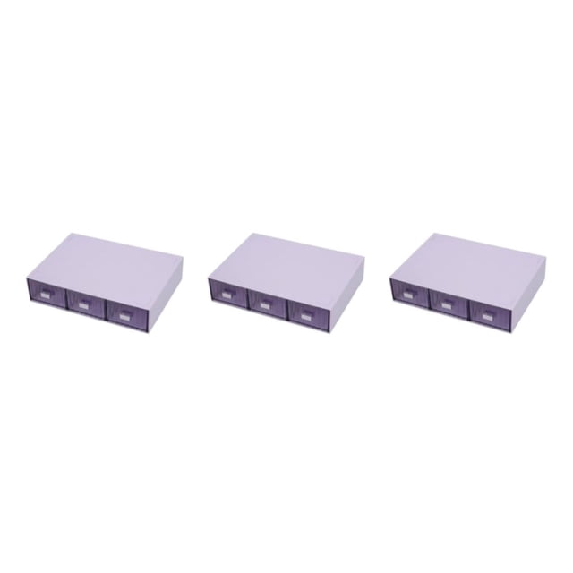 relayinert 1/2/3 Suffice Different Storage Organize Tools Stationery No Burr Storage Box Purple 3 Drawer 3PCS