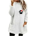 thumbnail image 2 of Aguichant Hauts pour Femmes Col Rond et Hiver Ample Imprimé Poche Chaud Manches Longues Blouse Hauts Femmes Blouse en Liquidation, 2 of 4