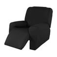 thumbnail image 2 of Sofá reclinable seccional elástico fácil de usar Funda de felpa suave y ajustada Funda de sofá lavable Protector de muebles con elasticidad para niños Negro 4 Rebanadas SM SunniMix cubierta de chaise lounge, 2 of 8
