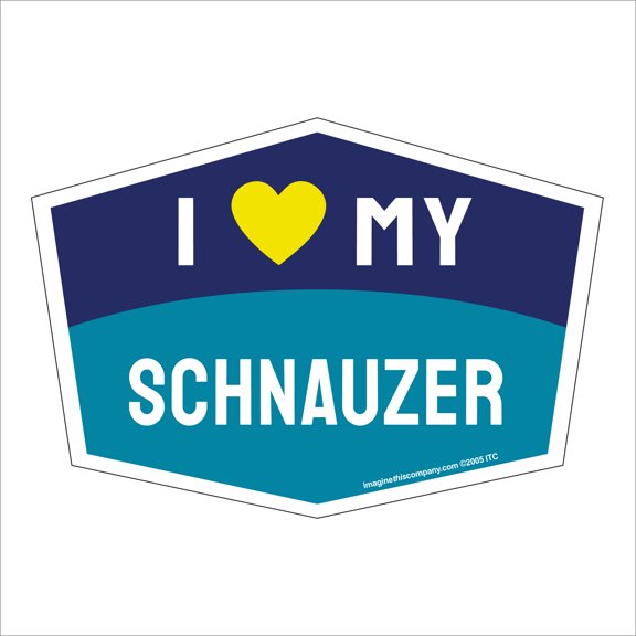 I Love My Schnauzer Hexagon Shaped Magnet