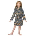 thumbnail image 6 of FORMRS Niños Bathrobe Unisex Hooded Robe Soft Plush Pajamas Sleepwear, Size 2-3T, Halloween Houses Pattern, 6 of 7