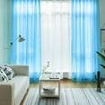 thumbnail image 3 of MAWCLOS Window Curtain 2 Panels Curtains Clear Long Sheer Voile Rod Pocket Solid White Treatments Basic Many Sizes Blue 2PC-W: 20" x H: 51", 3 of 5
