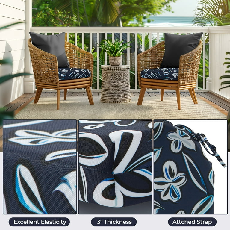 Waterproof Outdoor Chair Cushions Set of 4 High Density Sponge Patio Seat Pads Navy Blue Walmart