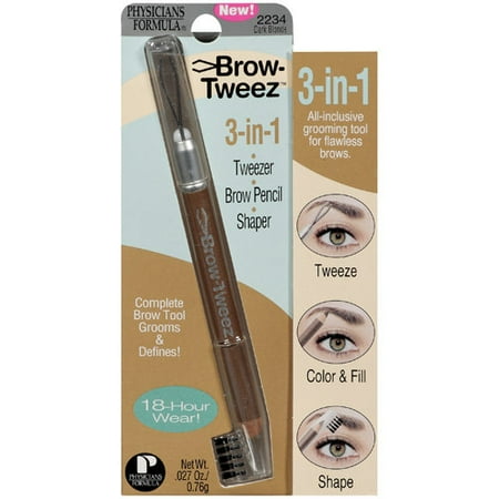 Physicians Formula Physicians Formula Brow-Tweez 3-In-1 Tweezer - Brow Pencil - Shaper, 0.027 oz