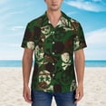 thumbnail image 2 of Haiem Camouflage Skull Printed Hawaiian Shirt for Men - Men’s Casual Beach Summer Shirts - Stretch Fabric with Modern Fit-X-Large, 2 of 7
