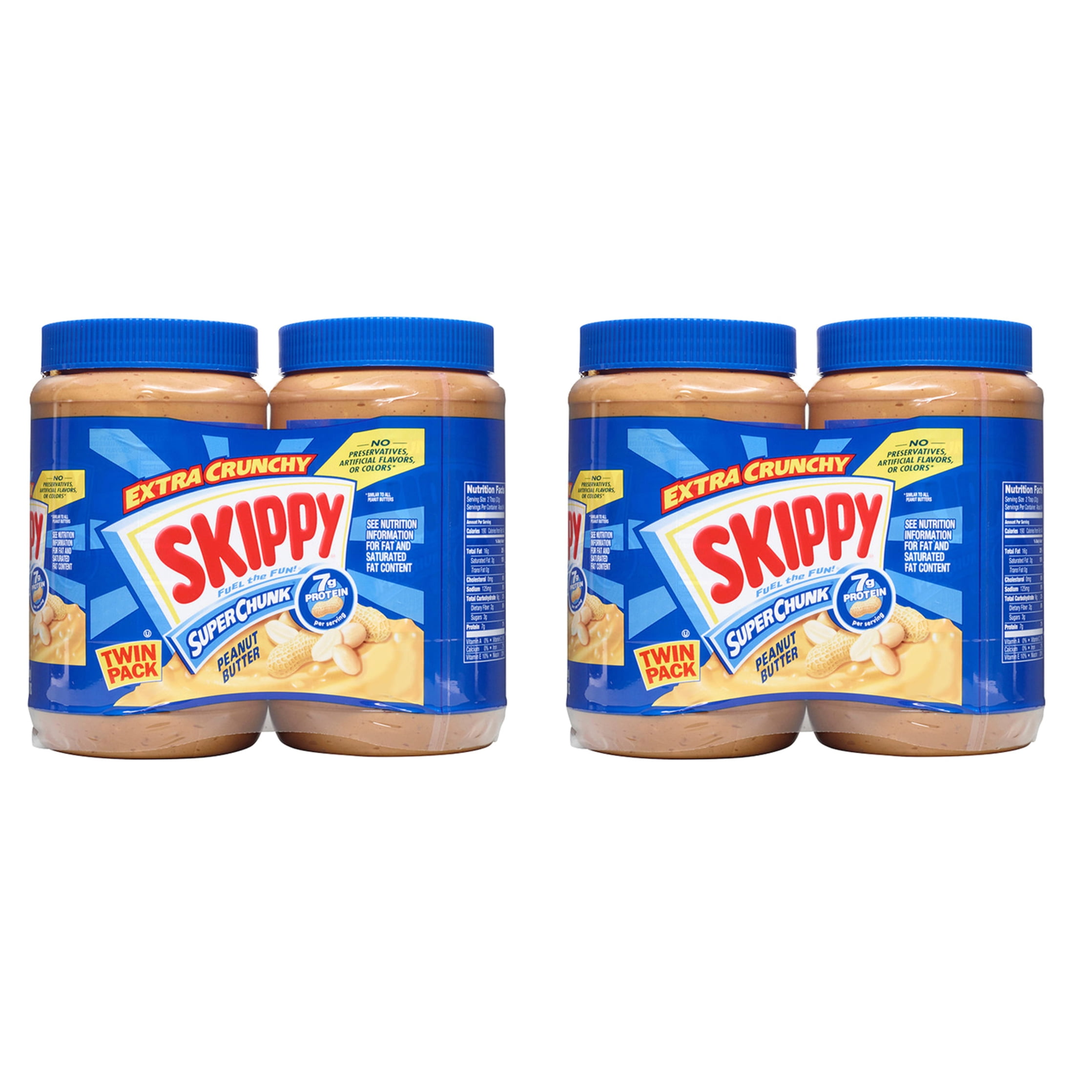 (2 pack) SKIPPY SUPER CHUNK Peanut Butter, 7 g Protein Per Serving, 40