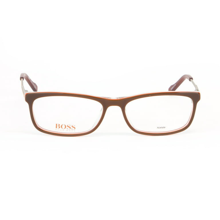 Boss Orange Rectangular Khaki/Orange/Green 57mm Frames Eyeglass