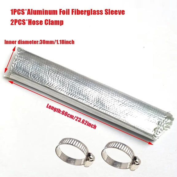 Parking Heater Exhaust Pipe Aluminum Foil Fiberglass Hose Lagging Insulation Kit