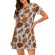 thumbnail image 1 of Easygdp Pinecone Autumn Pattern Camisón de manga corta para mujer, informal, estampado, 1 of 6