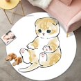 thumbnail image 1 of Alfombra redonda de franela para dormitorio de niños, tapete antideslizante, suave, bonito, dibujos animados, Gato Kawaii, decoración de habitación infantil Fivean unisex, 1 of 2
