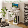 thumbnail image 5 of ALISENED Computer Desk with Monitor Stand Keyboard Tray, 29.5 inch Sturdy Desk with Storage Shelves, 5 of 11