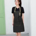 thumbnail image 3 of Delantal de lona impermeable y a prueba de aceite para hombres y mujeres, ropa de trabajo para camareros, cocinas, comedores y hogares, 3 of 4