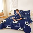 thumbnail image 4 of Erosebridal Ball Sport Games 7 Pieces Bedding Comforter Set,Football Soccer Court Full Bedding Set For Kids Boys,Reversible Navy, 4 of 7