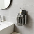 thumbnail image 4 of Soporte de pared para cepillos de dientes con vaso para enjuague bucal – Organizador de baño adhesivo sin taladro para guardar cepillos de dientes y vasos., 4 of 6